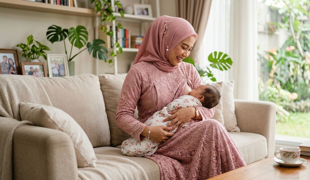 Gamis Brokat Busui Friendly