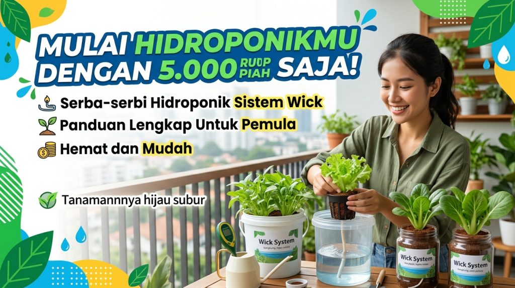 Hidroponik Sistem Wick: Hidroponik Mahal? Mulai Hidroponikmu dengan 50.000 Rupiah Saja!